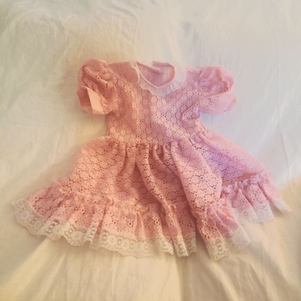 Vintage pink lace dress